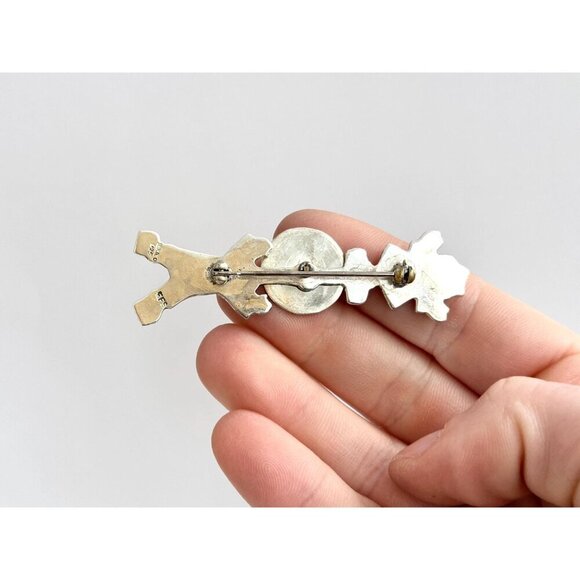 Sterling Silver "Save the Children" Vintage EFS Signed Taxco Mexican Brooch - Picture 9 of 10